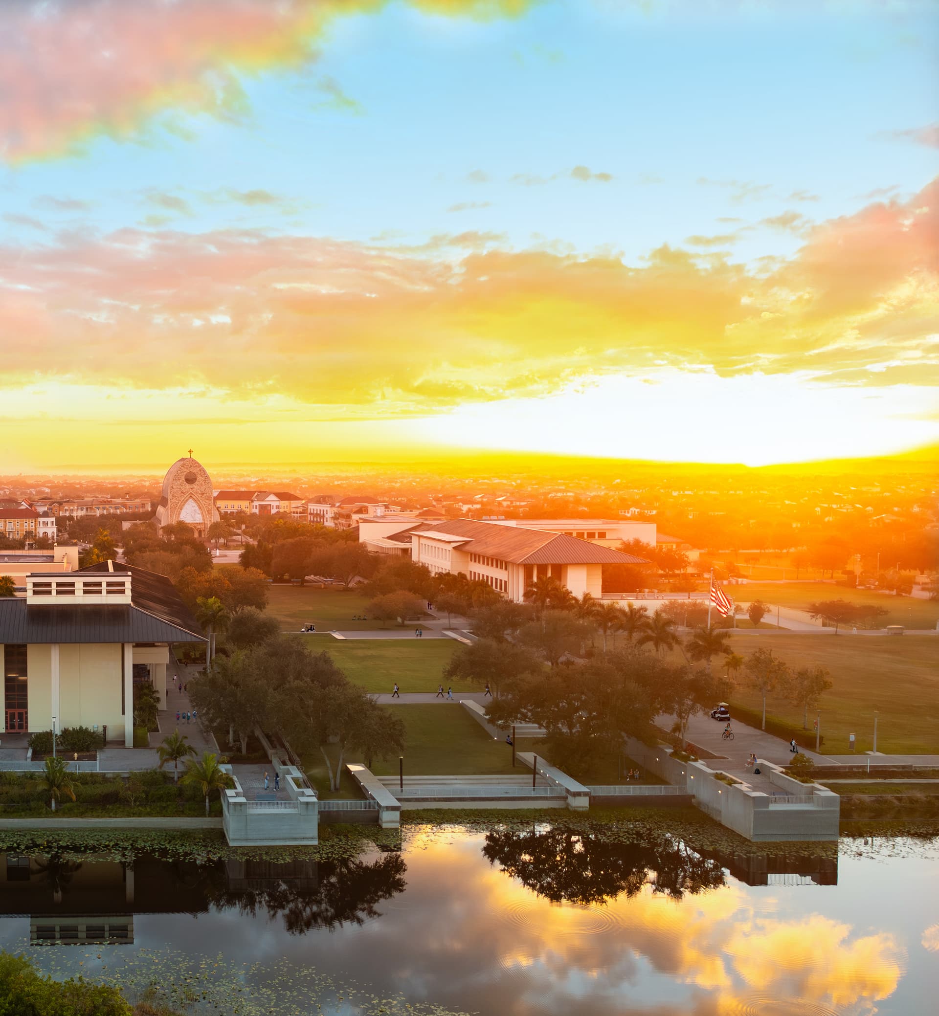 Ave Maria University campus at sunset